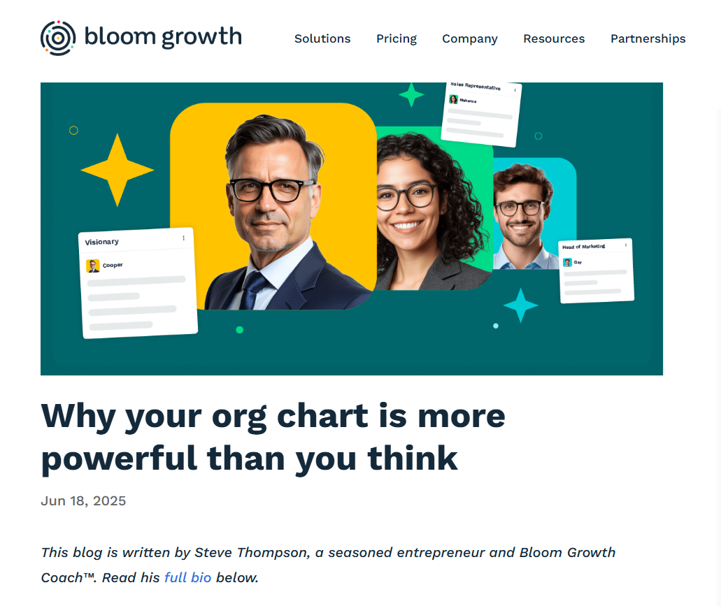 Org Chart Steve Thompson Coaching Guest Post Bloom Growth